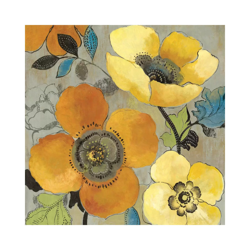 Yellow And Orange Poppies I by Allison Pearce - Wrapped Canvas Painting, 30.48cm H x 30.48cm W x 1.91cm D