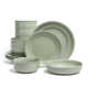 over&back Rimmed 16-Piece Semi Hand-Finished Stoneware Dinnerware Set, Service for 4