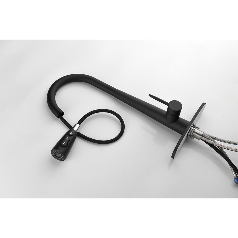 Stainless Steel Kitchen Faucet With Pull Down Sprayer, Single Handle | Gift Idea, Matte Black
