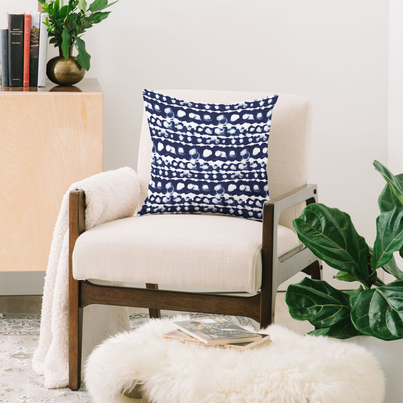 Housse et coussin rectangulaires d'extérieur Jacqueline Maldonado, 16 po x 1 po, Indigo