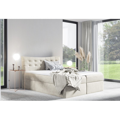 Boxspringbett Kermit mit Topper und Bettkasten
