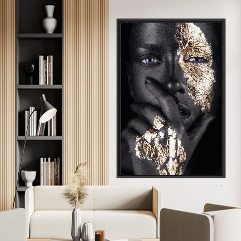 Print on Canvas, 60 cm H x 90 cm W, Black Floater Framed