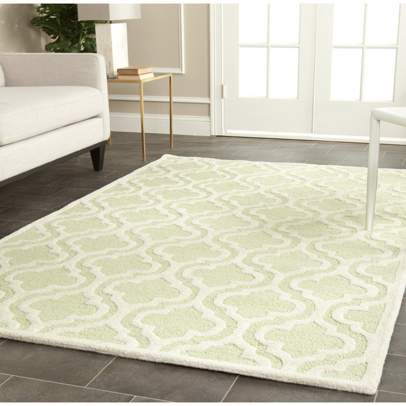 Cannen Hand Tufted Wool Geometric Rug, Rectangle 5' x 8'