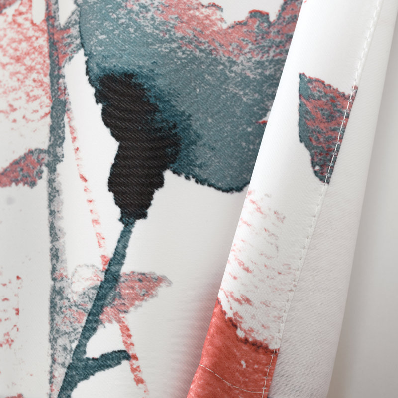 Lush Decor Zuri Flora Single Window Valance, Blue/Coral