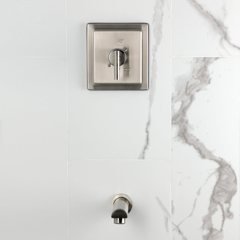 Kingston Brass Manhattan Single-Handle Pressure Balanced Tub Faucet, Brushed Nickel