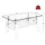 Table basse rectangulaire, plateau en verre trempé avec panneau de fibres à densité moyenne, table moderne pour le salon, verre gris-125538192-125538193