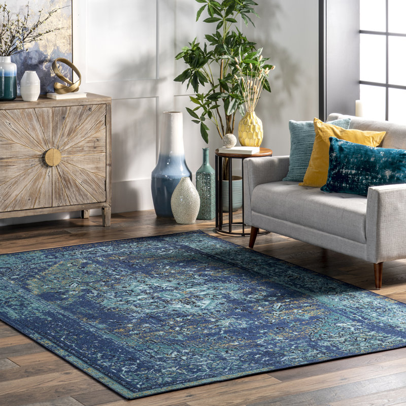 Tapis oriental bleu, Rectangle 8 pi x 10 pi
