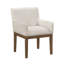 Ensemble de 2 fauteuils de salle à manger de style campagne moderne rembourrés gris-brun rembourrés