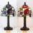 15'' Handcrafted Mini Tiffany Style Table Lamp, Stained Glass Rose Flowers Shade