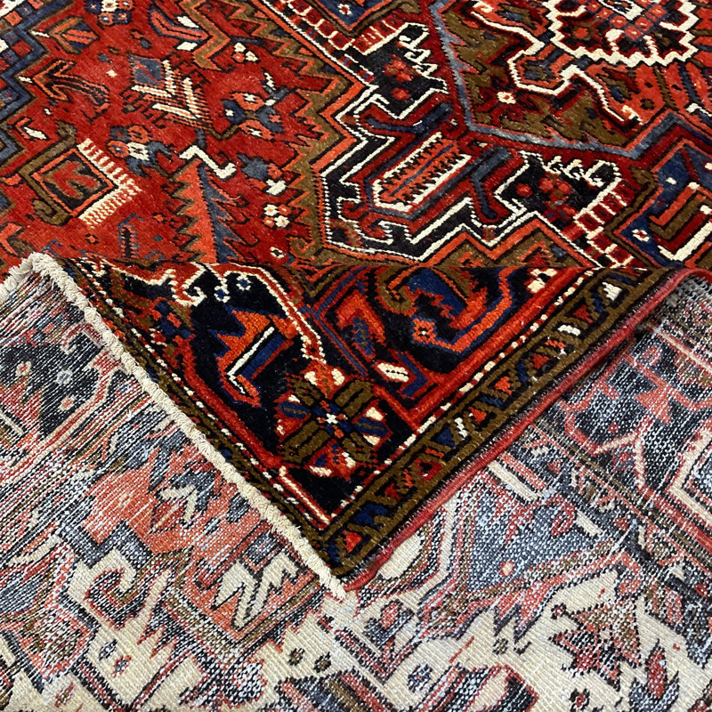 Tapis rectangulaire en laine de conception unique 7 pi x 11 pi Rourie