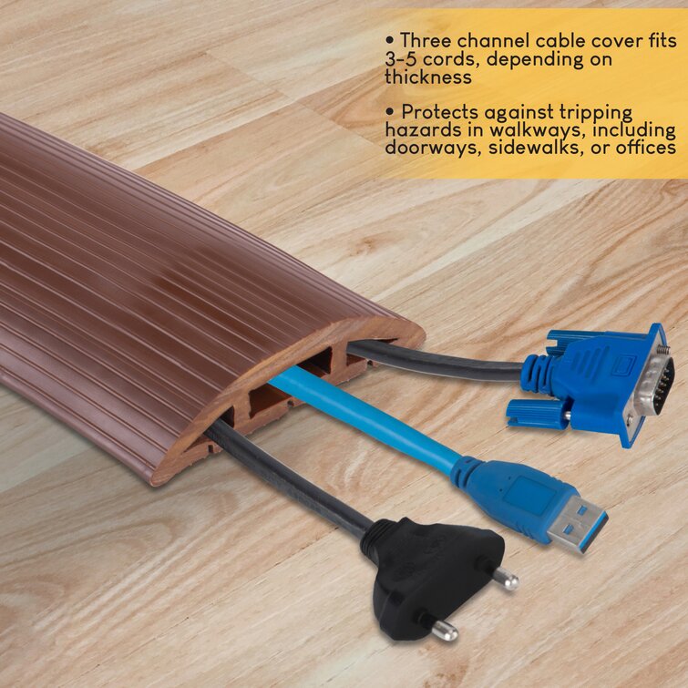 Newton Supply 4-Foot Floor Cord Cover - Cable Management Kit for Indoor or  Outdoor Use - 3-Channel Cable Raceway & Reviews
