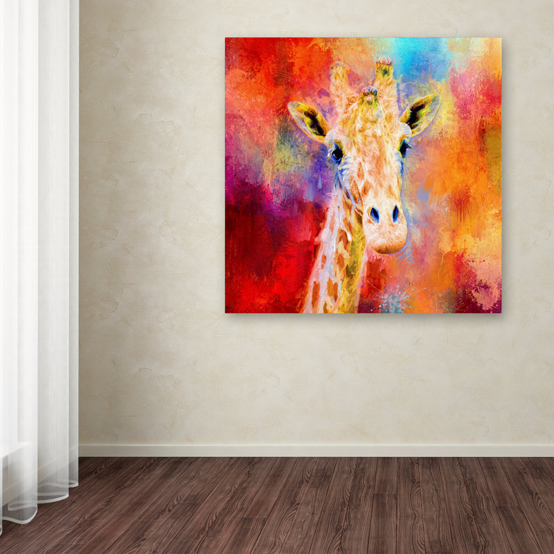 Vidur «Jazzy Giraffe», reproduction sur toile tendue, H 35 po x l 35 po