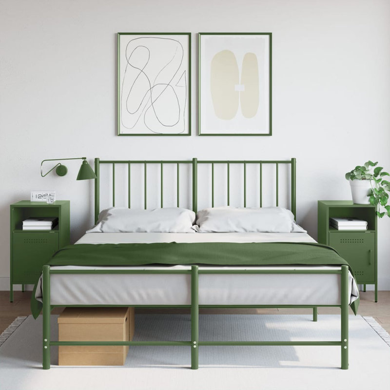Bedside Cabinets 2 pcs 36x39x68 cm Steel, Olive Green