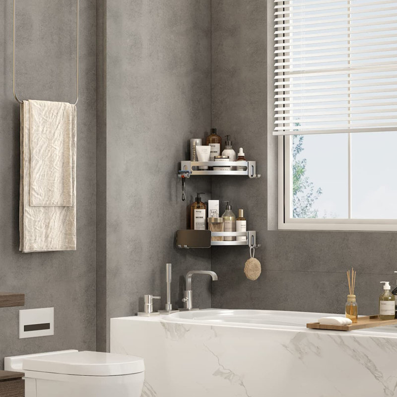 Ensemble de 3 paniers de douche triangulaires, Argent