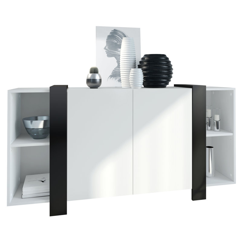 Westmanland 149cm Sideboard, Matt White/Matt Black