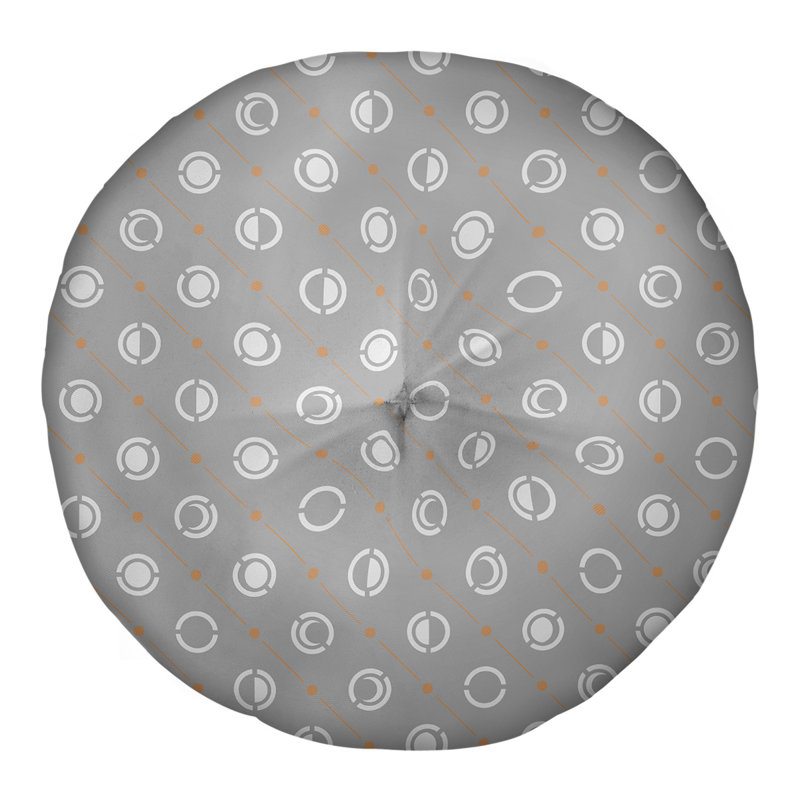 Coussin de sol à phases de lune classiques, 26 po x 26 po, Gris/blanc