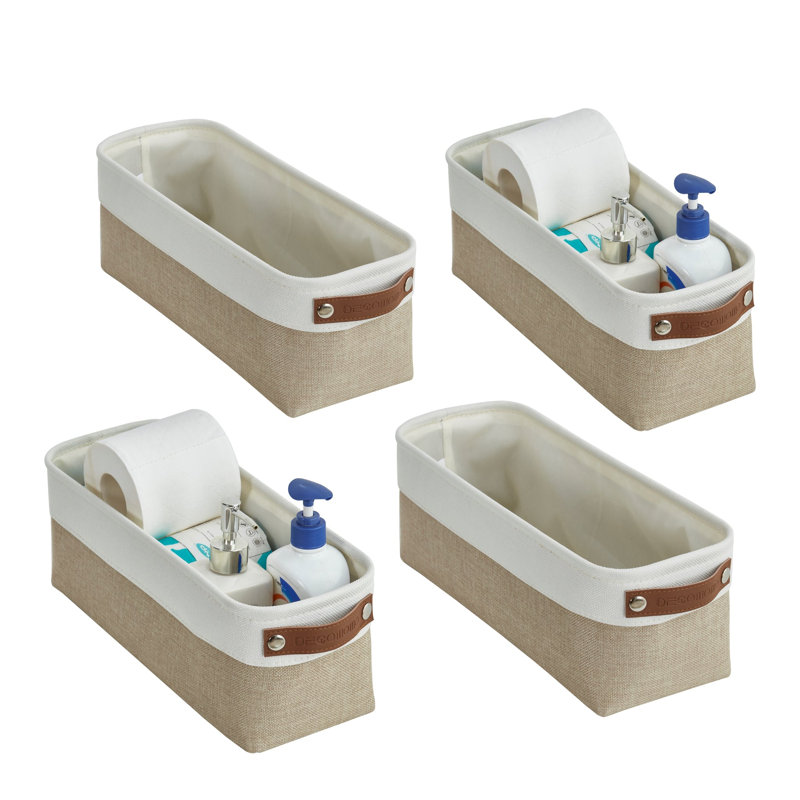 Petits paniers de rangement en tissu, Beige
