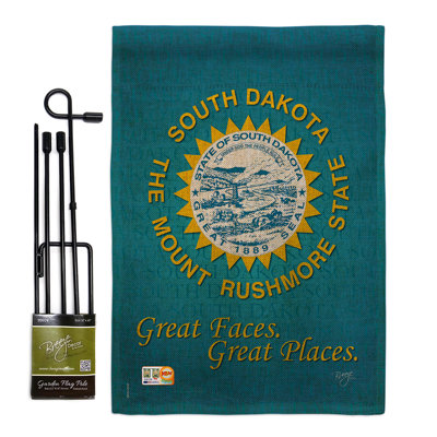 Double Sided 18.5'' H x 13'' W Burlap Flag Set