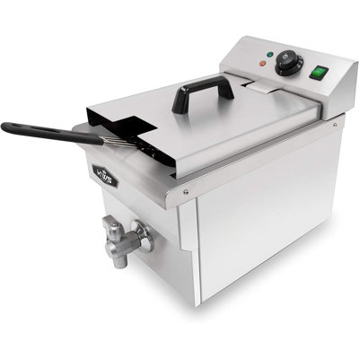 Friteuse électrique KWS Commercial 1750W avec système de robinet de vidange de robinet