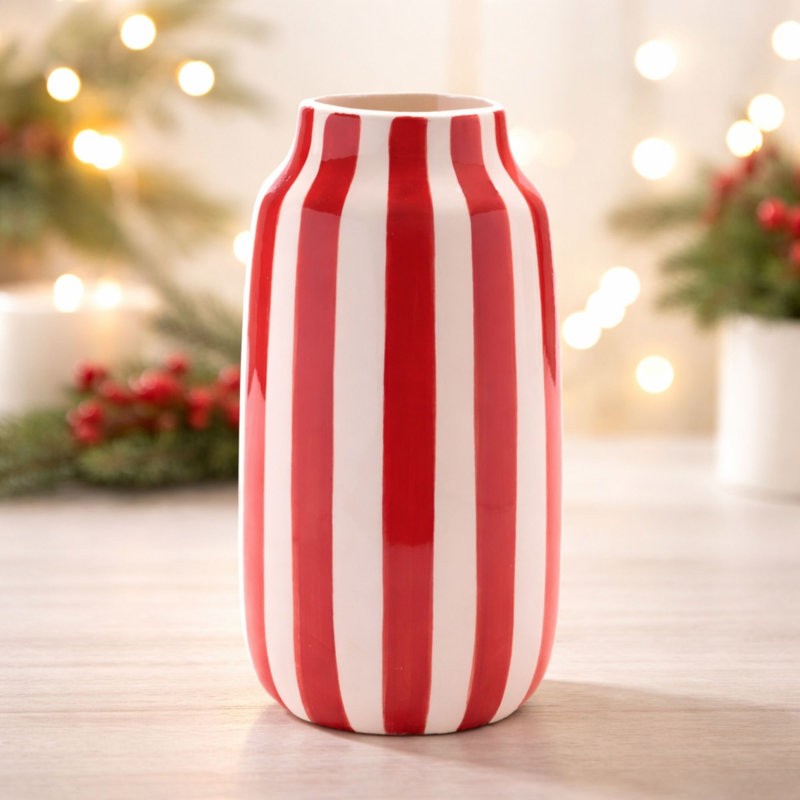 Vase rayé en dolomite (ensemble de 2)