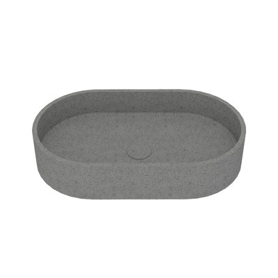 CASAINC Maple 13.77'' Concrete Oval Bathroom Sink