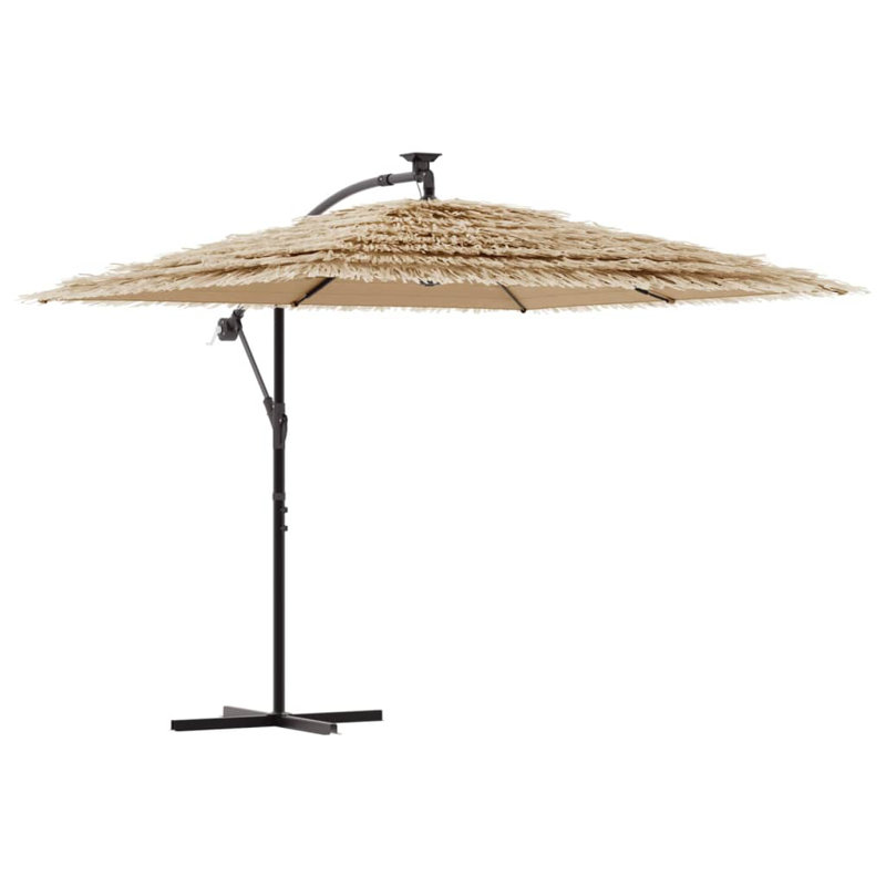 Beach Parasol, 230cm H x 246cm W x 246cm D, Brown, white and pink