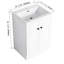 Armoire de salle de bain autoportante 24 po avec lavabo en résine blanche, portes à fermeture douce et poignées en métal - style évier garde-robe moderne-248764206-248764200