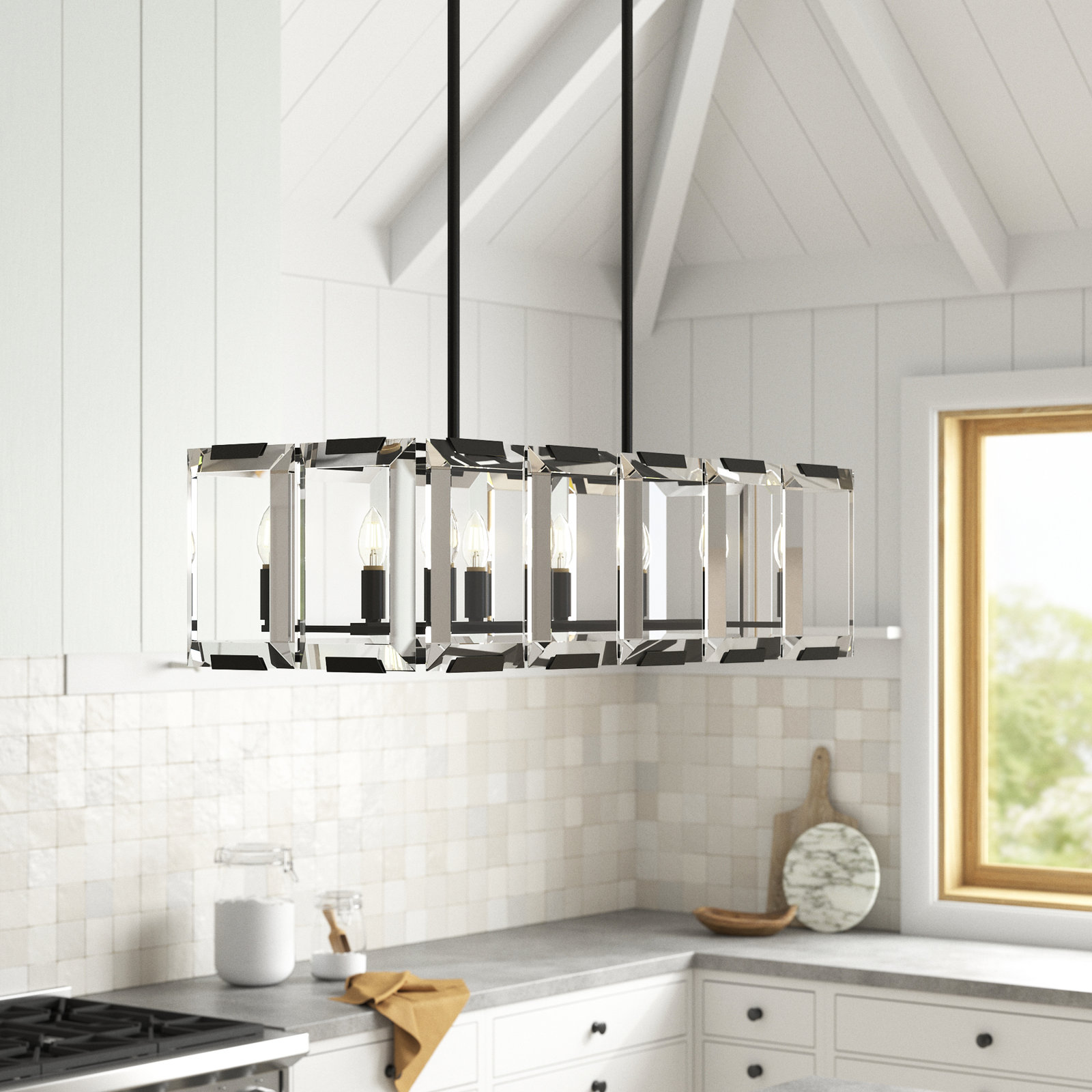 10 - Light Metal Dimmable Kitchen Island Chandelier