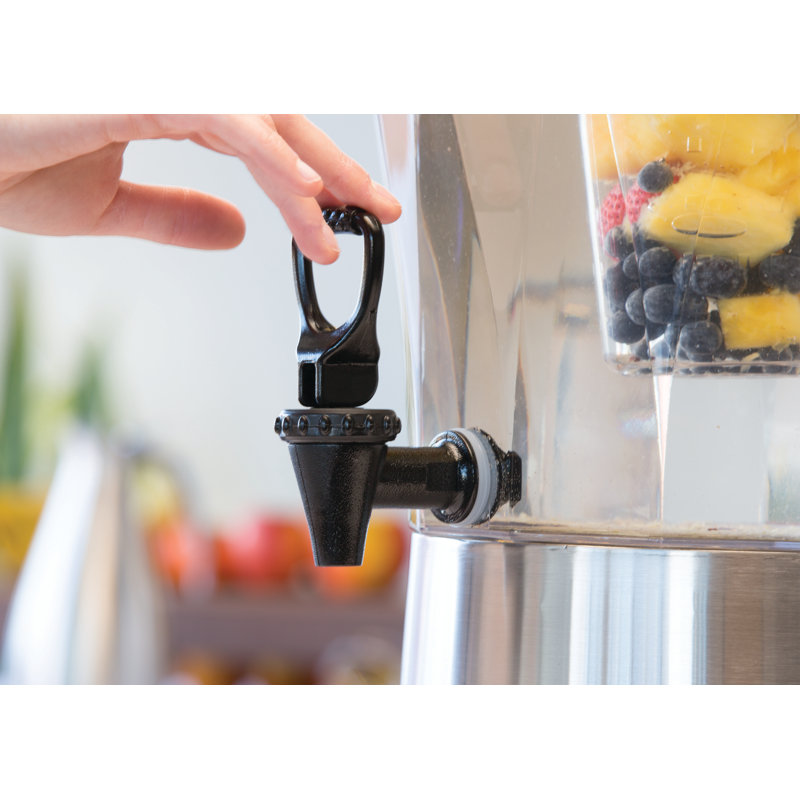 Stainless Steel 5-Gallon Cold Beverage Dispenser with Infuser Tube