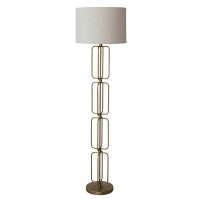 Metal Wire Floor Lamp With Cotton Shade