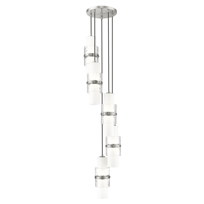 Lustre en grappe à 5 lumières Bryelle, Nickel brossé