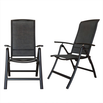 Chaises de patio en aluminium pour 2 personnes - Pelouse réglable en hauteur inclinable pour l'extérieur, la piscine, le jardin
