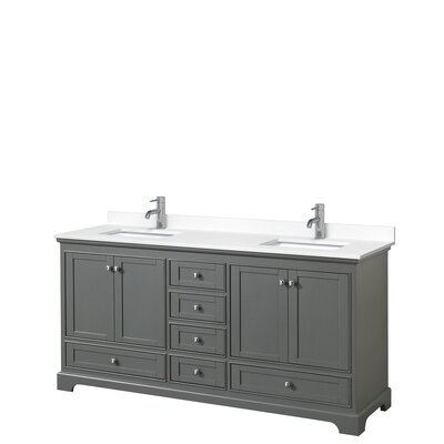 Deborah 72"" Double Bathroom Vanity Set -  Wyndham Collection, WCS202072DKGWCUNSMXX