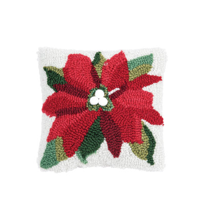 Hooked Petite Size Christmas Holiday Petite Size Accent Throw Pillow