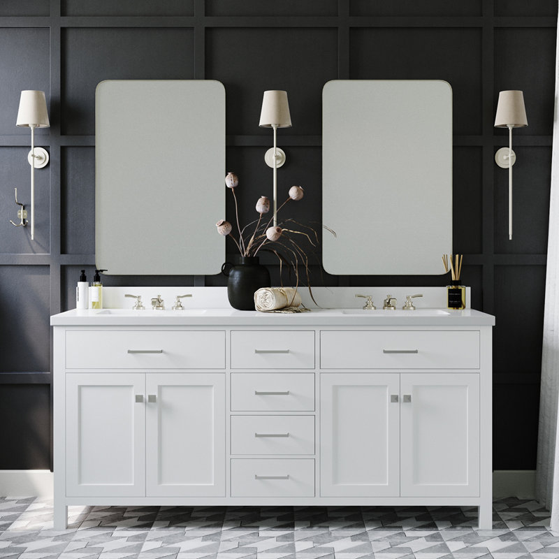 Petrel 72'' Double Bathroom Vanity Base Only, White