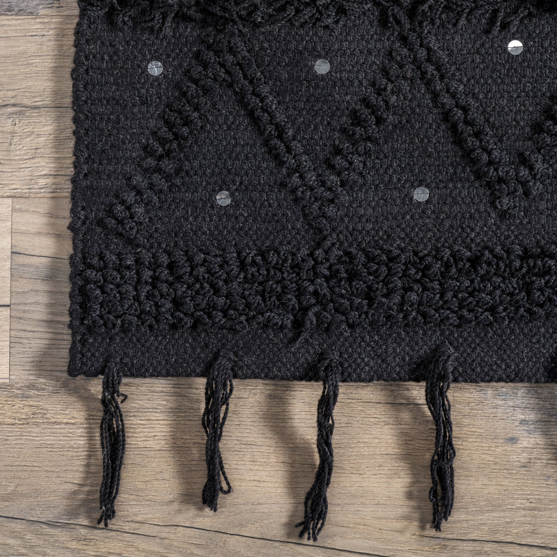 Kissena Textured Wool Area Rug, Rectangle 3' x 5'