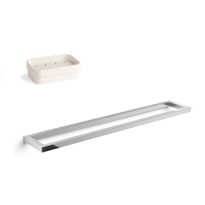 Gerla 2 Piece Bathroom Hardware Set, Chrome