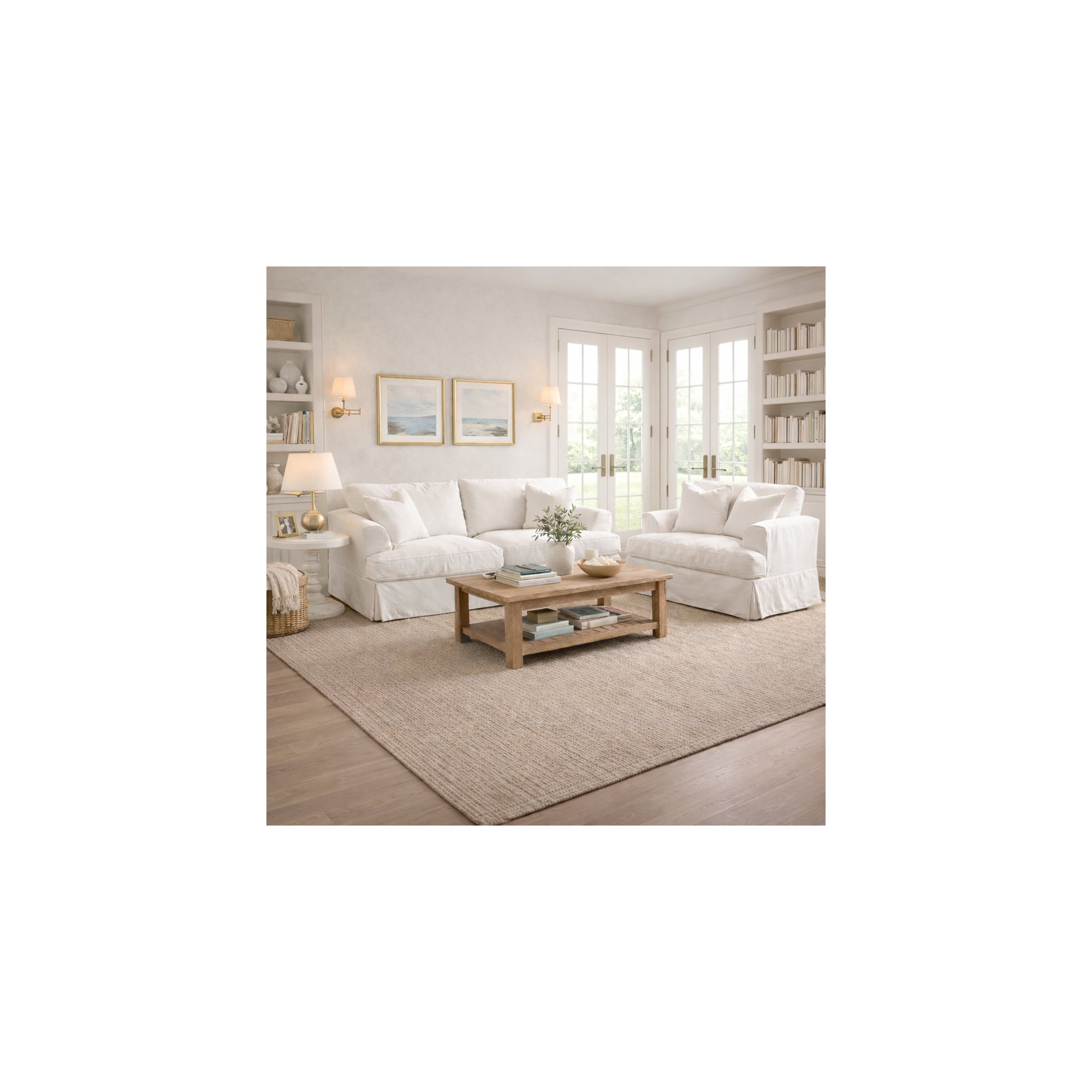 Lucia Slipcovered Chair and a Half, Beat Ash Performance