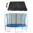 Trampoline Replacement Enclosure Surround Safety Net for 8ft Frame, Top Metal Ring using 6 Bent Poles