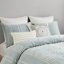 Très grand / très grand décor de chambre en coton - Motif brodé, taies décoratives assorties, ensemble de literie lavable à la machine, housse de couette réversible, 2