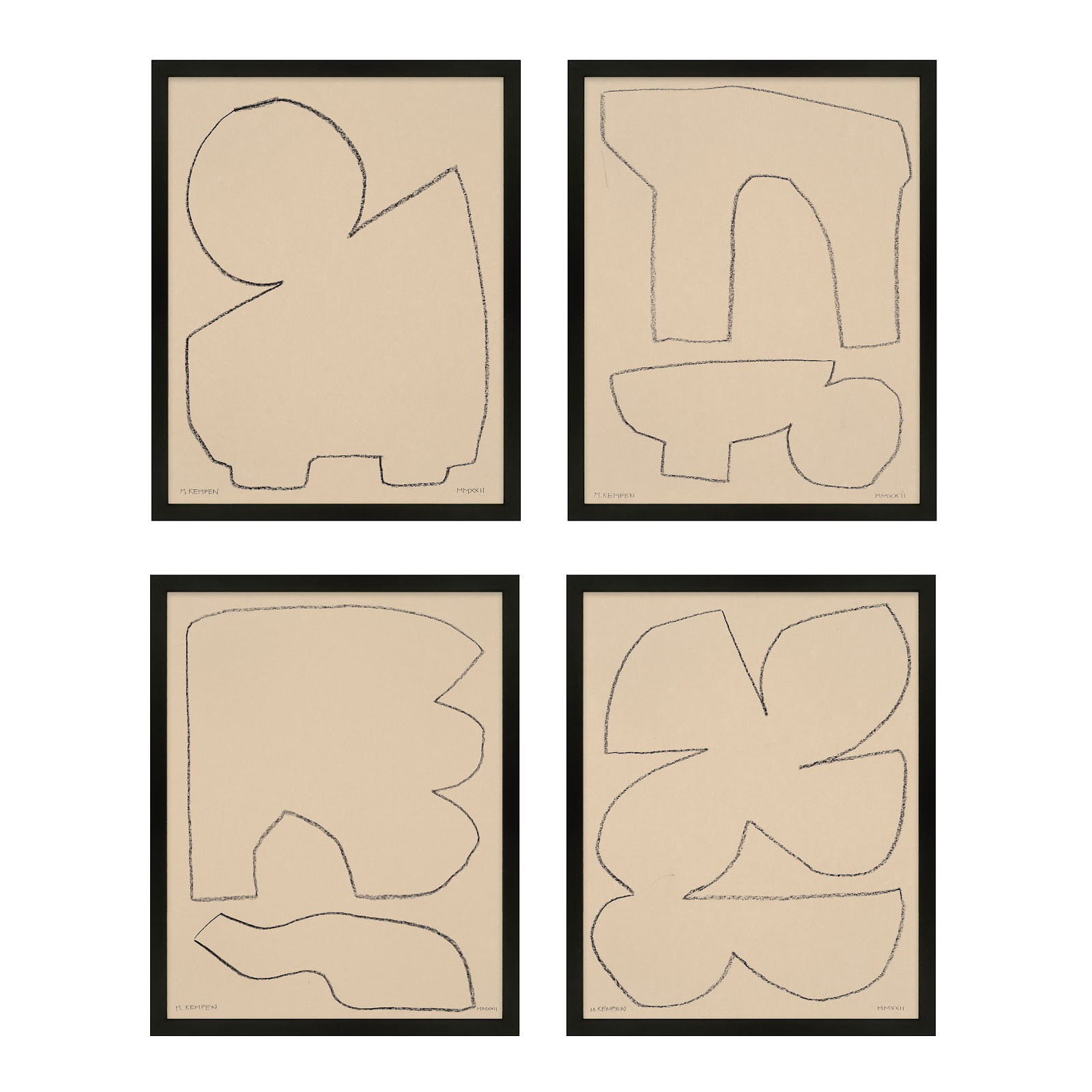 Outlines by Michael Kempen, Black Framed, 24" W x 30" H