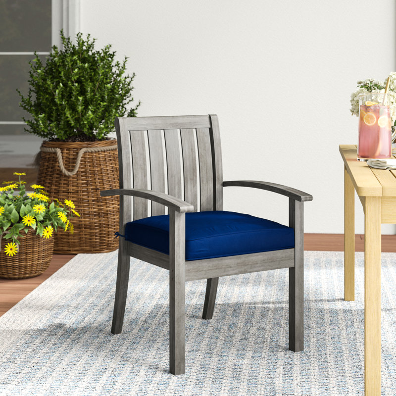 Chaise de patio empilable avec coussin Rossi, Blanc, Gris