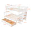Lit superposé simple avec rangement pratique et structure stable - Options d'escalier blanc pour une chambre bien rangée-2141934881-2141934880