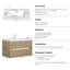 Meuble-lavabo mural 36 po avec lavabo, armoire de rangement flottante avec comptoir en résine de pierre et tiroirs à fermeture en douceur, entièrement assemblé