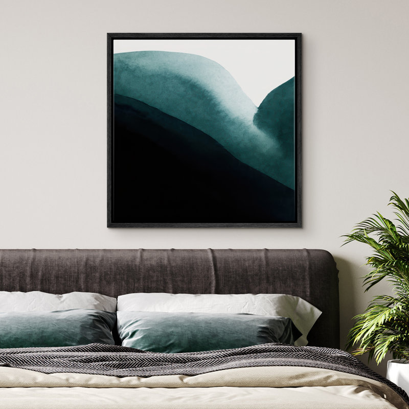 Reproduction d'art abstrait sur toile encadrée pour décoration intérieure moderne, H 24 po x l 24 po, Noir