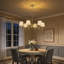 Lustre traditionnel en lin 6 lumières avec abat-jour en tissu blanc-300272503