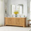 Epworth 84" Double Bath Vanity in Oak Natural Brown with Silk White Quartz Stone Top-1649452344