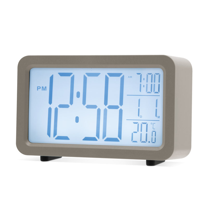 Quartz movement / Crystal Alarm Tabletop Clock, Grey