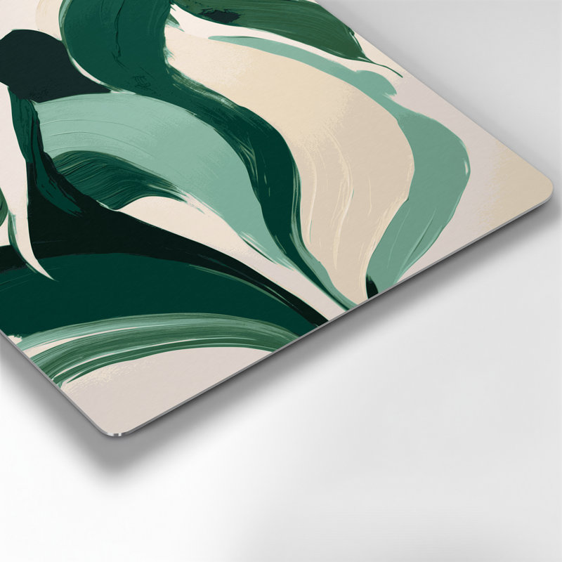 Art mural abstrait en métal vert 95, H 11 po x l 14 po