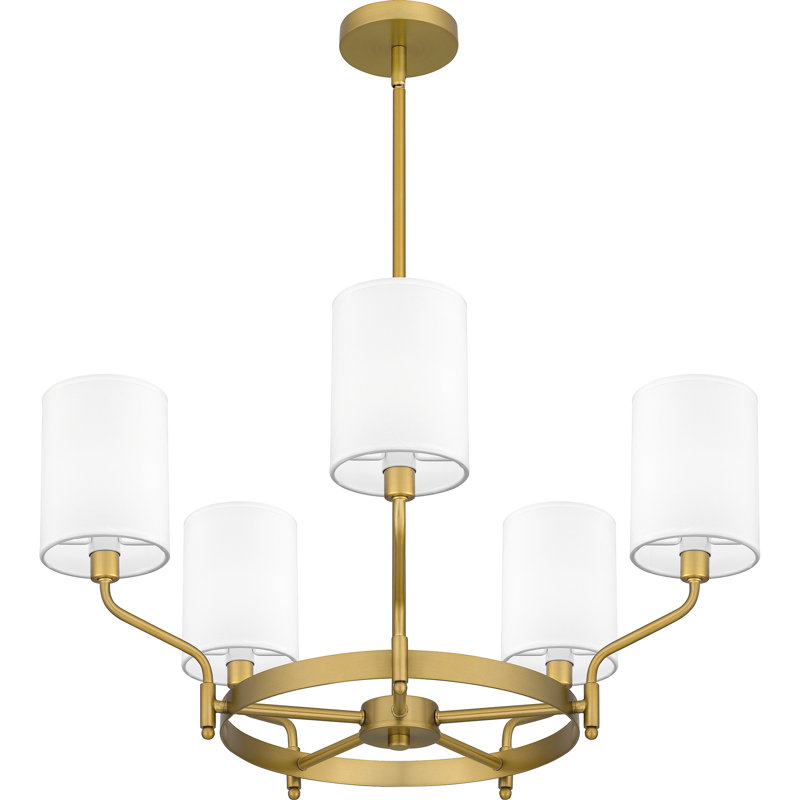 Lustre en laiton vieilli 5 lumières Parkton